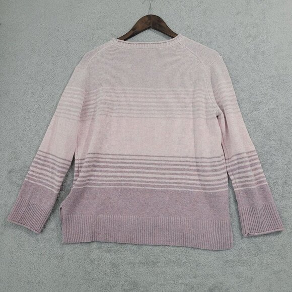 NWOT Ella Moss Womens Pink Gradient Striped Knit Sweater S 23CT - Picture 2 of 6